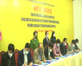 Thạch Thất phát động ra quân bảo vệ Tết Nguyên đán Nhâm Dần 2022