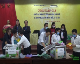 	Thạch Thất đấu giá thành công 22 thửa đất khu Đầu Cầu Dưới, xã Bình Phú