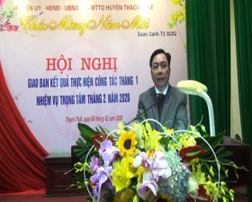 UBND huyện Thạch Thất giao ban kết quả thực hiện công tác tháng 1/2020
