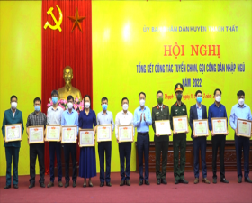 Thạch Thất tổng kết công tác tuyển chọn, gọi công dân nhập ngũ năm 2022
