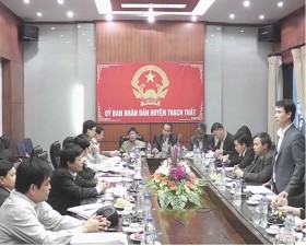 Lãnh đạo SởTài nguyên Môi trường thành phố Hà Nội làm việc với huyện Thạch Thất