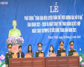 Ban chỉ huy Quân sự huyện tổ chức Lễ phát động "Toàn dân rèn luyện thân thể theo gương Bác Hồ vĩ đại" giai đoạn 2021- 2030