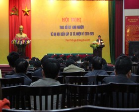 Huyện ủy Thạch Thất trao đổi rút kinh nghiệm về Đại hội điểm cấp cơ sở, nhiệm kỳ 2015 – 2020