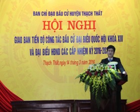 Giao ban tiến độ công tác bầu cử Đại biểu Quốc hội khóa XIV và bầu cử HĐND các cấp, nhiệm kỳ 2016 - 2021
