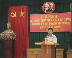 Hội nghị triển khai kế hoạch thực hiện kết luận số 92 ngày 12/3/2014 của Bộ Chính trị về việc tiếp tục thực hiện Chiến lược cải các tư pháp đến năm 2020