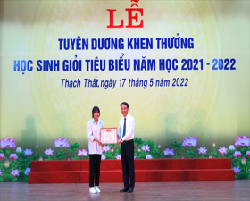 Thạch Thất: Tuyên dương, khen thưởng học sinh giỏi tiêu biểu năm học 2021- 2022
