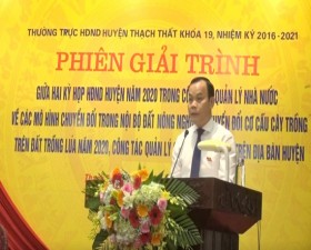 Thường trực HĐND huyện Thạch Thất tổ chức phiên giải trình giữa 2 Kỳ họp