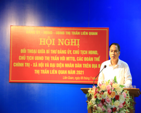 Thị trấn Liên Quan: Đối thoại giữa người đứng đầu cấp ủy, chính quyền với MTTQ, các đoàn thể chính trị- xã hội và nhân dân năm 2021