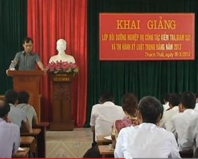 Khai giảng lớp bồi dưỡng nghiệp vụ công tác kiểm tra giám sát và thi hành kỷ luật trong Đảng năm 2013