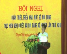 Huyện ủy Thạch Thất quán triệt triển khai thực hiện Nghị quyết Đại hội Đảng bộ huyện lần thứ 23