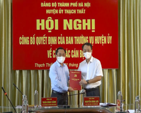 Chỉ định đồng chí Trần Đình Cảnh- Thành ủy viên- Bí thư Huyện ủy giữ chức Bí thư Đảng ủy Quân sự huyện Thạch Thất