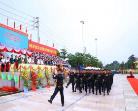 Trang trọng Lễ diễu hành biểu dương lực lượng tại Đại hội TDTT huyện Thạch Thất lần thứ IX