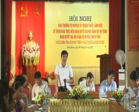 Thường vụ Huyện ủy làm việc với Đảng bộ thị trấn Liên Quan về việc thực hiện Nghị quyết đại hội Đảng bộ huyện lần thứ 23 và Nghị quyết đại hội Đảng bộ thị trấn