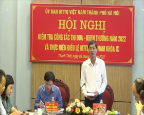 Đoàn kiểm tra Ủy ban MTTQ Việt Nam Thành phố Hà Nội làm việc với Ủy ban MTTQ huyện Thạch Thất