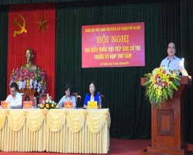 Đoàn đại biểu Quốc hội thành phố Hà Nội tiếp xúc cử tri tại xã Lại Thượng- huyện Thạch Thất