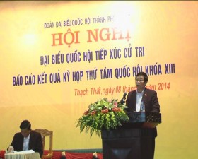 Đại biểu Quốc hội đơn vị bầu cử số 8 tiếp xúc cử tri huyện Thạch Thất sau kỳ họp