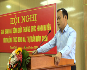 Giao ban giữa Thường trực HĐND huyện với Thường trực HĐND xã, thị trấn