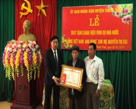Thạch Thất tổ chức Lễ truy tặng danh hiệu vinh dự Nhà nước “Bà Mẹ Việt Nam Anh hùng”