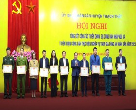 Thạch Thất tổng kết công tác tuyển chọn, gọi công dân nhập ngũ năm 2023