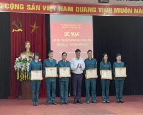 Hội thi cán bộ giảng dạy chính trị trong LLVT huyện Thạch Thất năm 2023