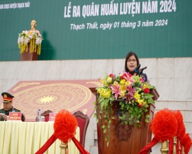 Huyện Thạch Thất ra quân huấn luyện năm 2024