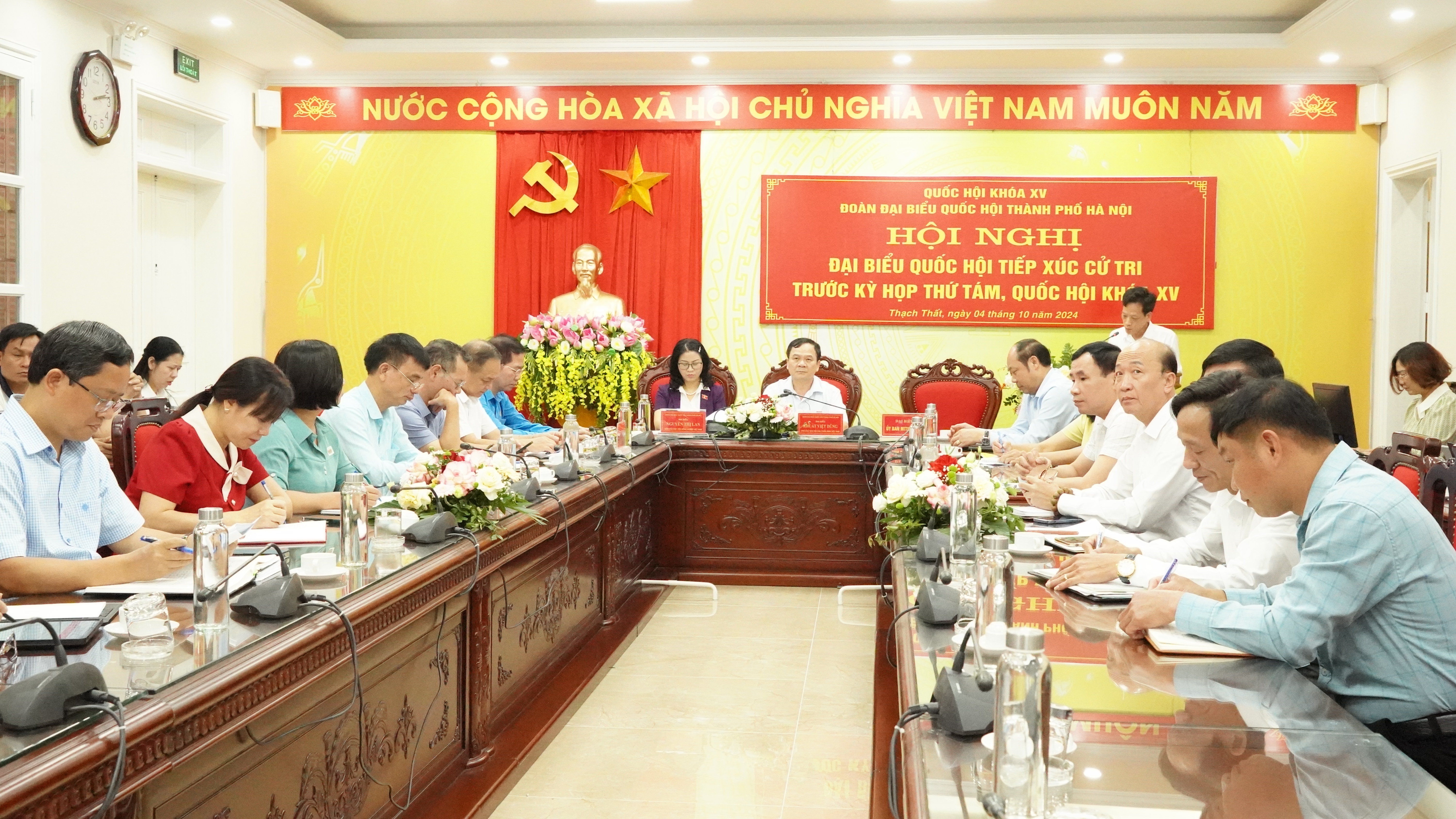 Đoàn đại biểu Quốc hội thành phố Hà Nội tiếp xúc với cử tri huyện Thạch Thất, Quốc Oai, Chương Mỹ trước Kỳ họp thứ 8, Quốc hội khóa XV