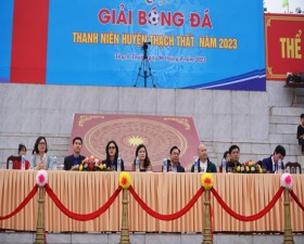 Tưng bừng khai mạc giải bóng đá thanh niên huyện Thạch Thất năm 2023
