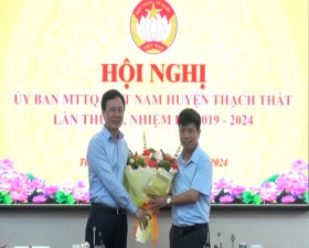 Đồng chí Đặng Minh Tân giữ chức vụ Chủ tịch Ủy ban MTTQ Việt Nam huyện Thạch Thất, nhiệm kỳ 2019- 2024