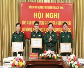 Đảng ủy Quân sự huyện sơ kết 3 năm thực hiện Kết luận số 01 của Bộ Chính trị và 02 năm thực hiện NQ số 847 của Quân ủy Trung ương