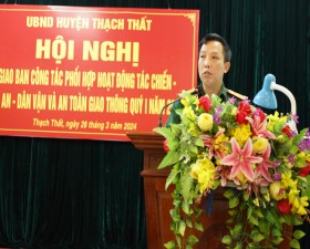 Ban CHQS huyện giao ban công tác phối hợp Tác chiến- Trị an- Dân vận và ATGT quý I năm 2024
