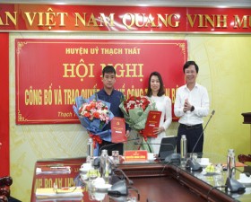 Hội nghị công bố Quyết định của Ban Thường vụ Huyện uỷ về công tác cán bộ 