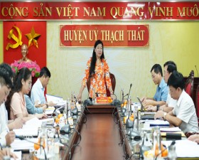 Chủ tịch UB MTTQ Tp Hà Nội làm việc tại huyện Thạch Thất