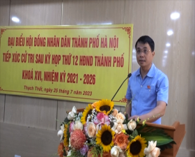 Đại biểu HĐND thành phố tiếp xúc cử tri huyện Thạch Thất sau kỳ họp thứ 12, HĐND thành phố khóa XVI