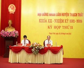 Kỳ họp thứ 11 HĐND huyện Thạch Thất khoá XX, nhiệm kỳ 2021- 2026 thành công tốt đẹp