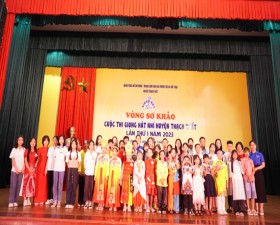 35 thí sinh tham gia vòng Sơ khảo Giọng hát nhí huyện Thạch Thất năm 2023