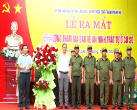 Thị trấn Liên Quan, huyện Thạch Thất ra mắt lực lượng tham gia bảo vệ an ninh trật tự ở cơ sở