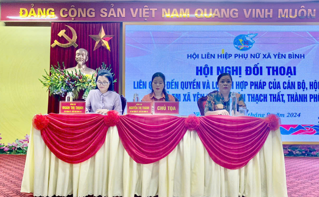 Hội nghị đối thoại giữa người đứng đầu cấp ủy, chính quyền xã Yên Bình với đại biểu phụ nữ dân tộc