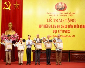 Huyện ủy Thạch Thất trao Huy hiệu Đảng đợt 7/11/2023