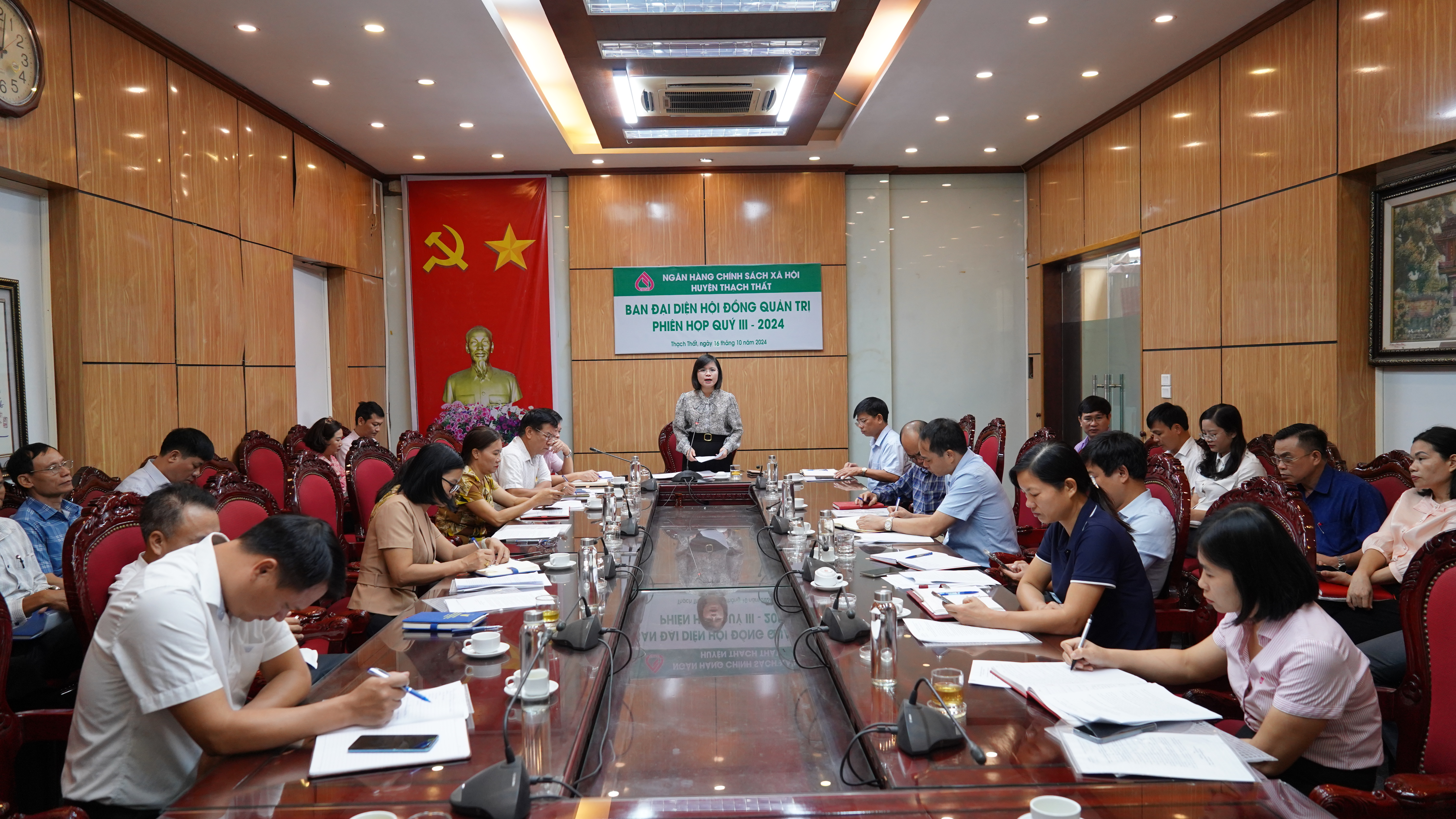 Ban đại diện Hội đồng quản trị Ngân hàng CSXH huyện Thạch Thất giao ban quý III năm 2024