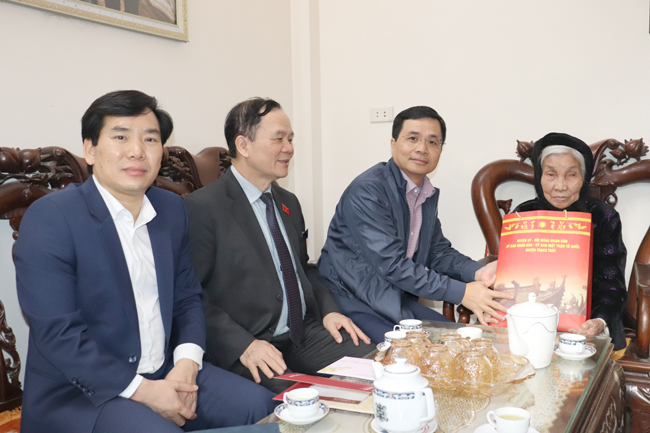 Đoàn Lãnh đạo Thành phố Hà Nội, lãnh đạo huyện Thạch Thất thăm, tặng quà Mẹ VNAH Nguyễn Thị Tàu