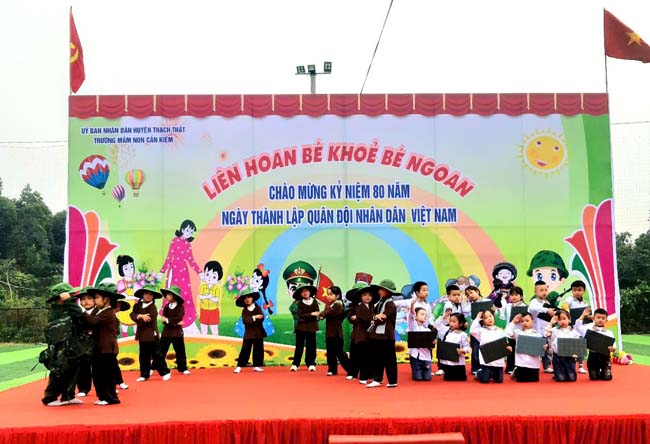 Gần 500 học sinh Trường Mầm non Cần Kiệm sôi nổi tham gia Liên hoan “Bé khỏe, bé ngoan”