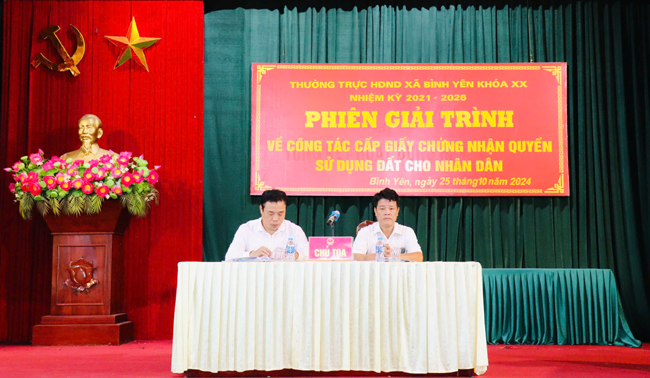 HĐND xã Bình Yên: Tháo gỡ những khó khăn trong công tác cấp giấy chứng nhận quyền sử dụng đất