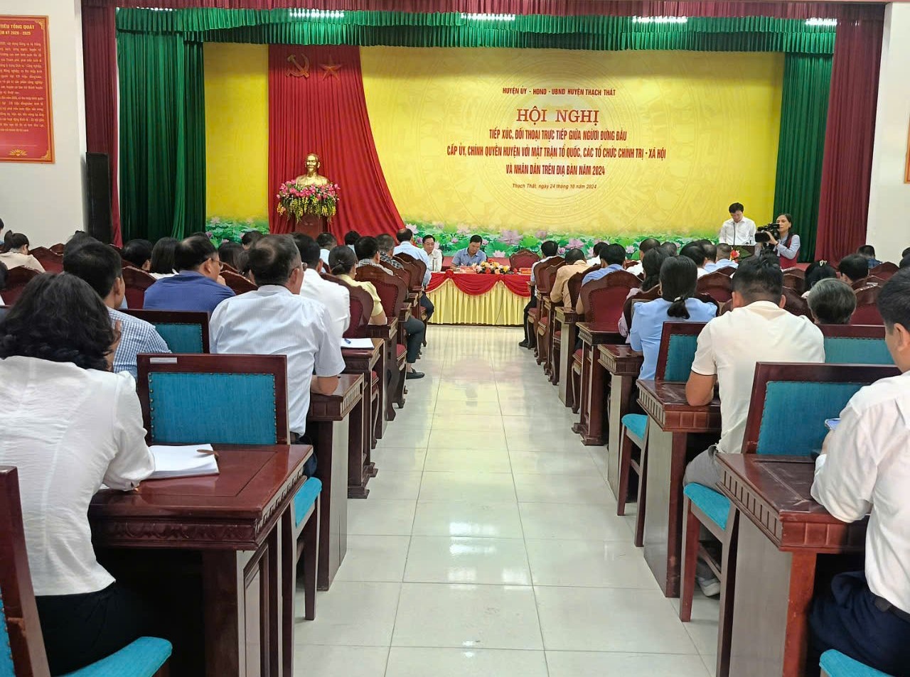 Thạch Thất-Hội nghị tiếp xúc đối thoại trực tiếp của người đứng đầu cấp ủy, chính quyền huyện Thạch Thất với MTTQ, các tổ chức chính trị- xã hội và đại biểu nhân dân năm 2024